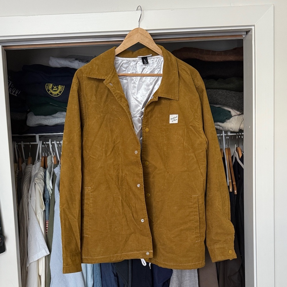 Mitchell & Ness Men's Coach Varsity Brown Mustard Jacket